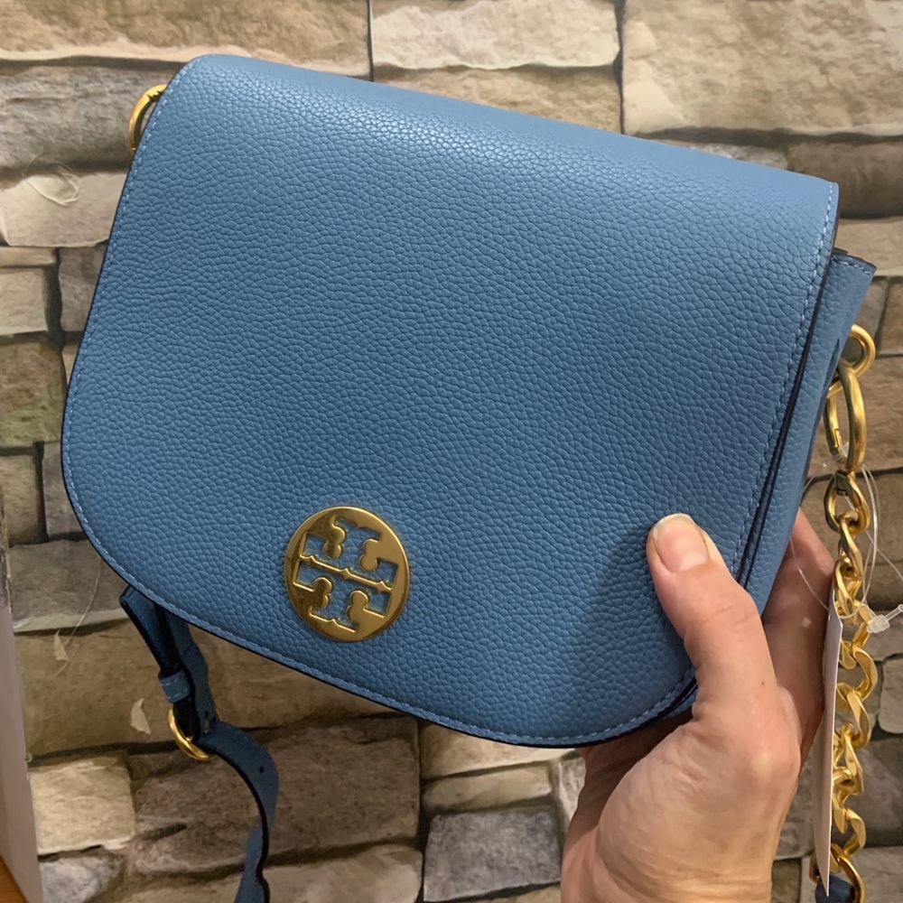 SOLDAuthentic TORY BURCH Leather Saddle flap crosb - Picture 7 of 16